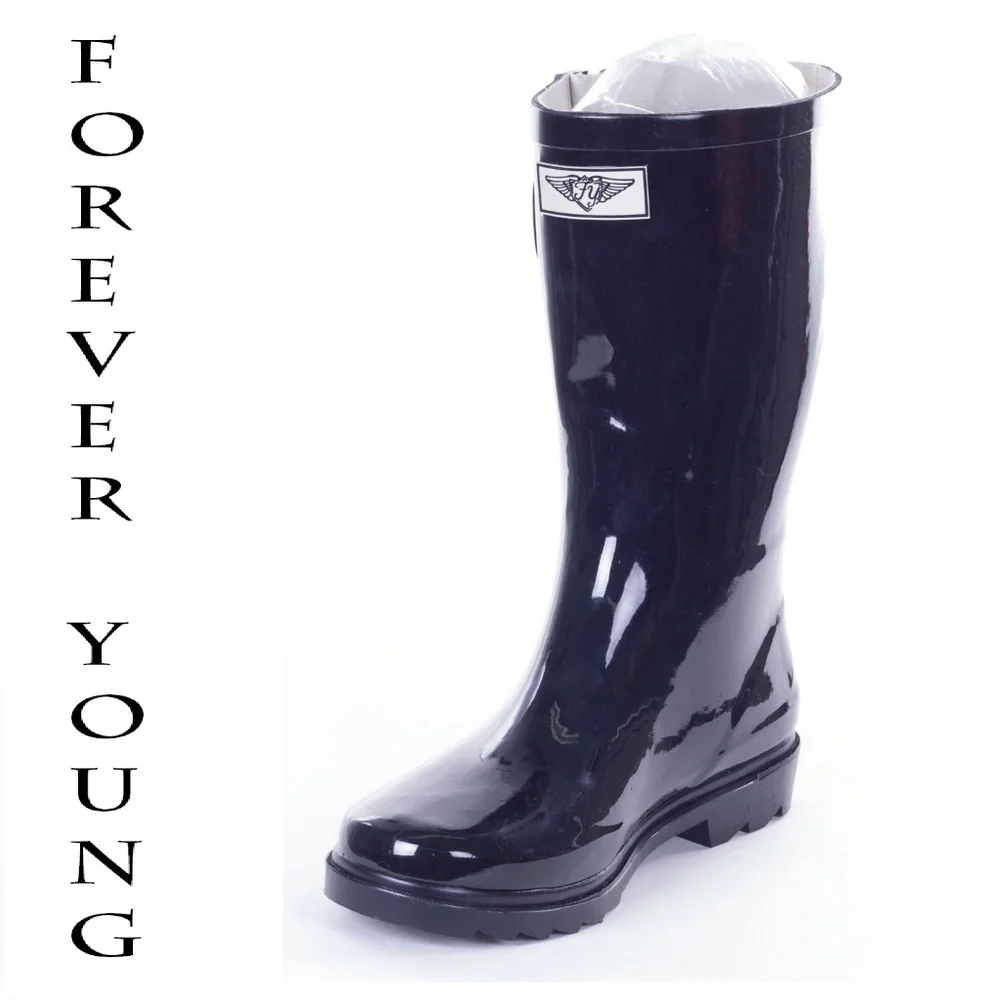 Women's Rainboots, MidCalf Rain Boots, RB-1602, Black